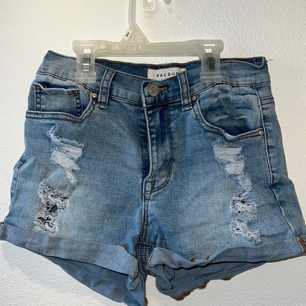 PacSun The Shortie Size 25 Distressed Jean Shorts w/Cuff